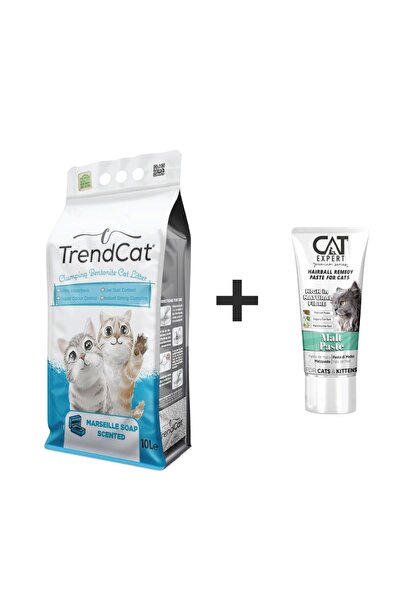 Marsilya Kokulu Topaklanan Koku Hapseden Tozsuz 10 Lt Kedi Kumu + Malt Paste