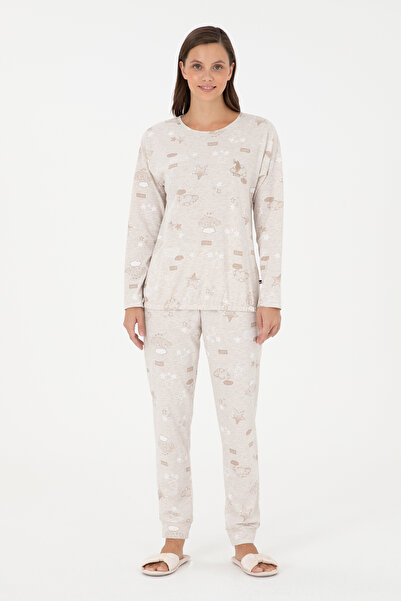 U.S. Polo Assn. Kadın Bej Pijama Takımı 50303409-VR011