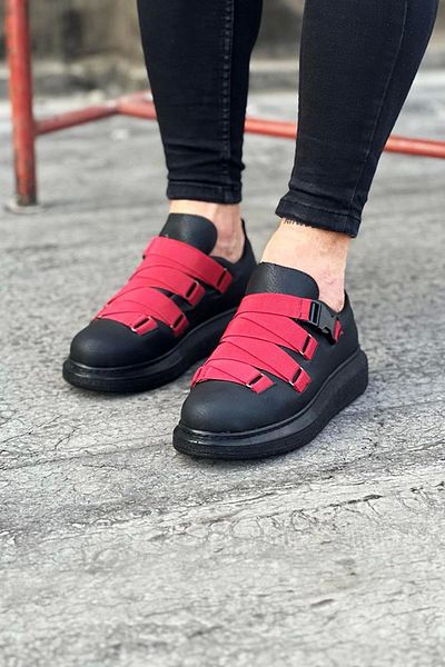 TB Terzi Bey Terzi Bey Tb033 Charcoal Red Men's High Sole Shoes