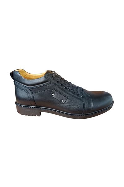 Luis Figo 4242 Black Genuine Leather Top Quality Black Color Large Size Men's Boots