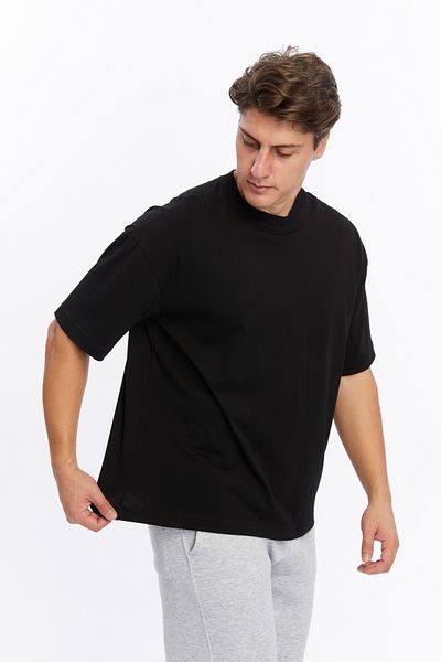 SİETE Oversize Double Pack - Plain Basic T-Shirt Set of 2, Thick Single Jersey 100% Cotton, Unprinted