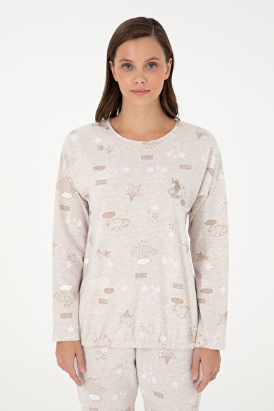 U.S. Polo Assn. Kadın Bej Pijama Takımı 50303409-VR011