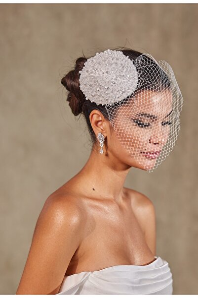 Simay Aksesuar KP620 GELİN KEPİ NİKAH KEPİ ,VUALET