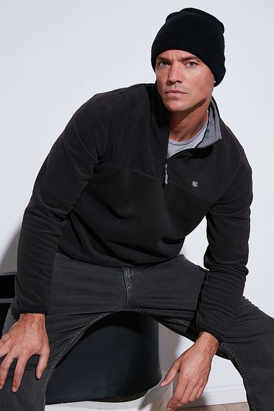 Buratti Ανδρικό Winter Fleece - Slim Fit, Anti-pilling, Bato Collar, Non-pilling 5906001
