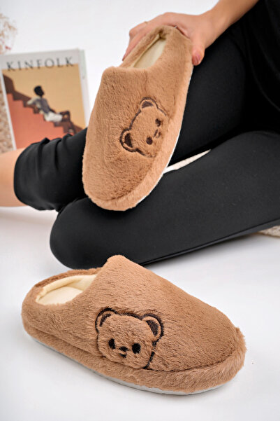 Nmoda Ayıck Fiğürlü Kadın Ev Terliği Peluş Terlik Çeyiz ve Bohça Terliği Ses ...