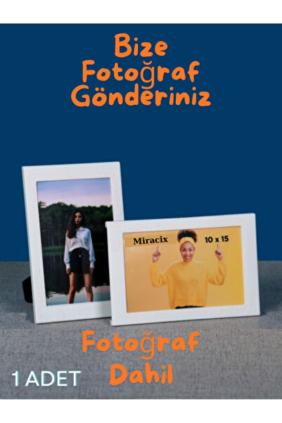 Miracix 10x15 cm Mika Camlı (Fotoğraf, Resim Dahil) Fotoğraf Çerçevesi Beyaz