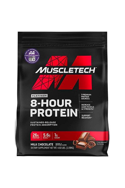 MUSCLETECH Platinum 8-Hour Protein, 4.6 LB, Milk Chocolate
