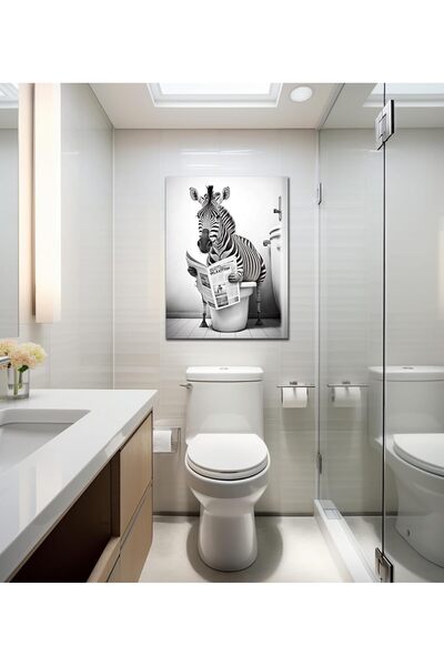 Şehzat Design Dekoratif Özel Tasarım HD Kalite Kanvas Banyo Tablosu Gazete Ok...