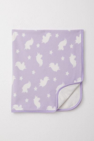 Breeze Star Patterned Fleece Baby Blanket with Lilac Blanket - Newborn