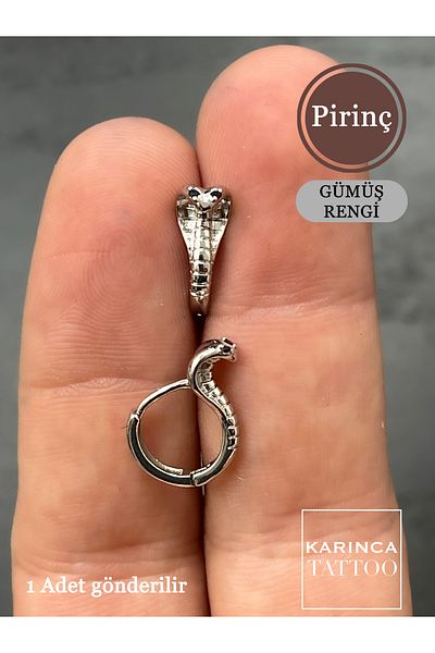 Karınca Piercing Cobra Snake Brass Forward Helix Snug Daith Rook Septum Earlobe Tragus Piercing Hoop Earrings