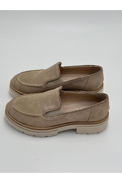 Klay Shoes Γυναικεία Μπεζ Suede Loafer Παπούτσια