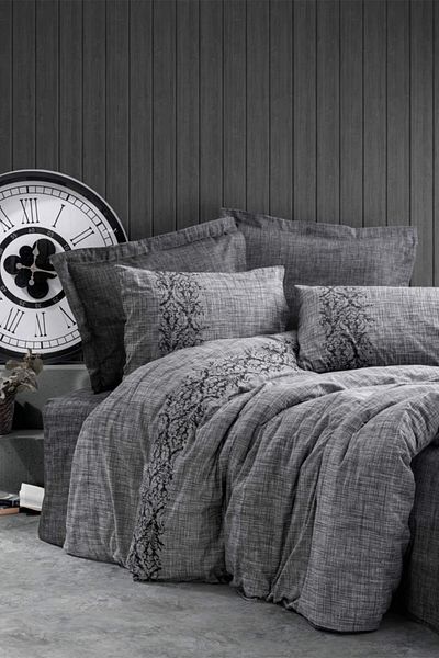 Cotton Box Απλό Σετ Παπλωματοθήκη Μονό Sooty Grey