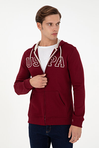 U.S. Polo Assn. سترة رجالية باللون العنابي 50295172 -VR014