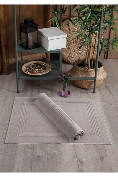 Sevim Set de prosoape pentru picioare de culoare bej - 2 piese - încadrat și moale 100% bumbac - 50x70 cm