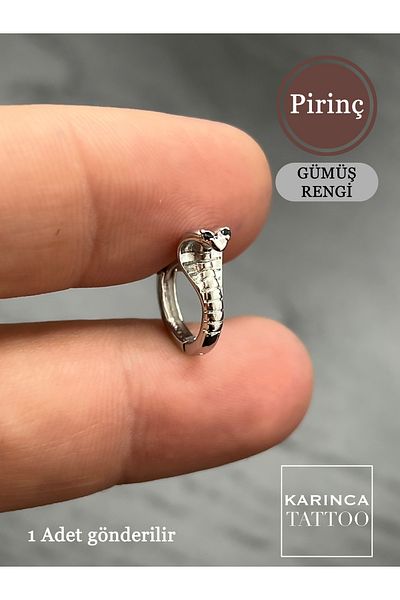 Karınca Piercing Cobra Snake Brass Forward Helix Snug Daith Rook Septum Earlobe Tragus Piercing Hoop Earrings