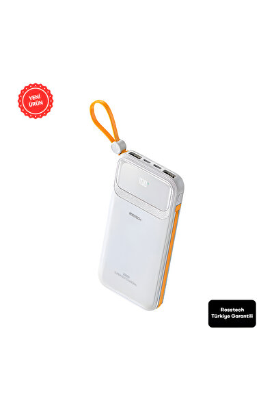 ROSSTECH Rs-500 20.000mah 22.5W PD Powerbank Dijital Ekranlı 6 Portlu Dahili Çift Kablolu