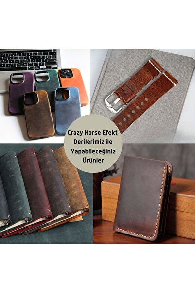 ipekbazaar Parça Deri 50x40cm Deri Hobi Için Crazy Deri Hakiki Deri Parçası.