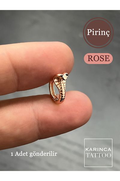 Karınca Piercing Cobra Snake Brass Forward Helix Snug Daith Rook Septum Earlobe Tragus Piercing Hoop Earrings