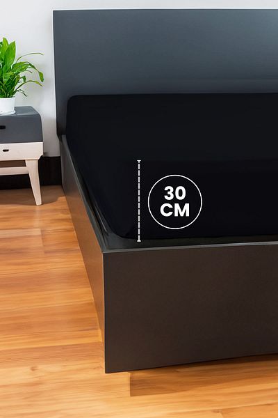 GAMA HOME 100% Cotton Fitted Sheet - 100X200 cm - 30 cm Edge Height - Organic and Comfortable
