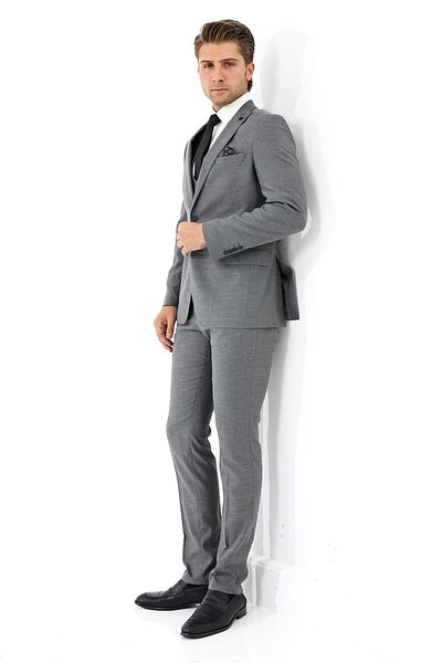 Presto بدلة سترة رمادية Slimfit للرجال - 6 Drop 789-075