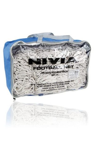 Nivia Football Net 7. 32X2. 44M Hole 12Cm Material Woven Terylene - White, Std