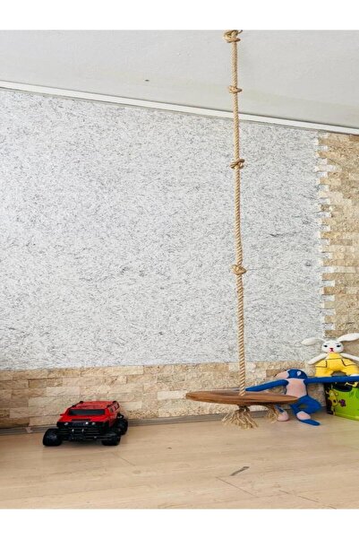 YEKTA MOBİLYA Yuvarlak Disk Ahşap Halat Salıncak, Çocukla İçin Ahşap Salıncak, Jüt Halat Ile Yetişkin Salıncak