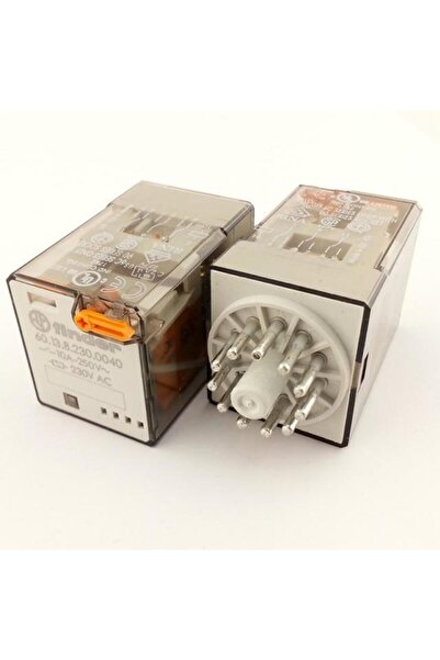 finder Röle 60.13.8.230.0040 220v 10a Ac 3 Kontak Kilitli Test Butonu ve Hata Göstergeli