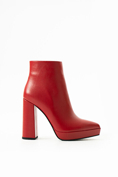 Elisse Shoes Kadın Kırmızı Hakiki Deri Platform Bot