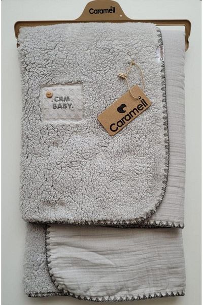 Caramell İncibaby Welsoft & Muslin 100% Cotton Double Sided Healthy Soft Baby Blanket 80X90