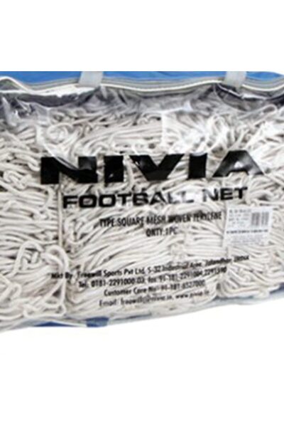 Nivia Football Net 7. 32X2. 44M Hole 12Cm Material Woven Terylene - White, Std