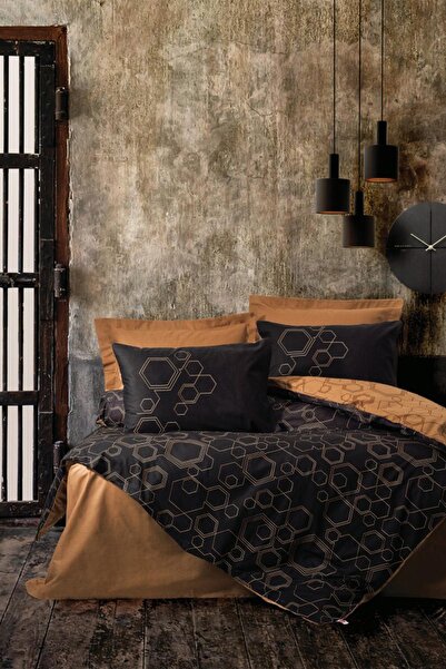 Cotton Box طقم غطاء لحاف رانفورس داكن نحاسي فجر واحد