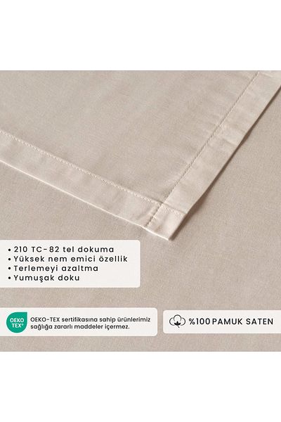 Bella Maison 100% Cotton Satin King Size Flat Sheet White (260X280 cm)