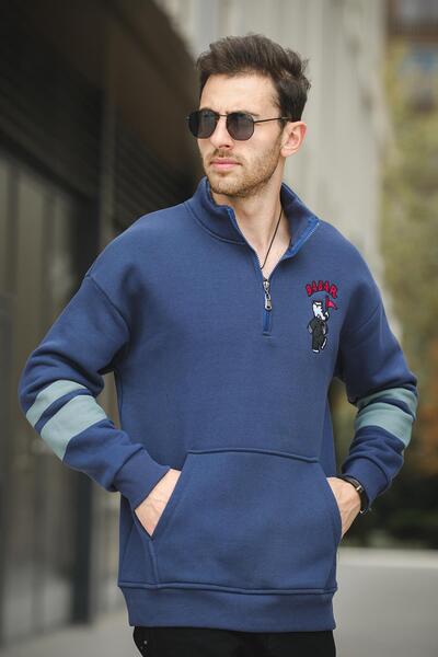 Oksit Babar Uc Yarn На флісі вишитий комір на блискавці на підставці з великим коміром чоловічий світшот