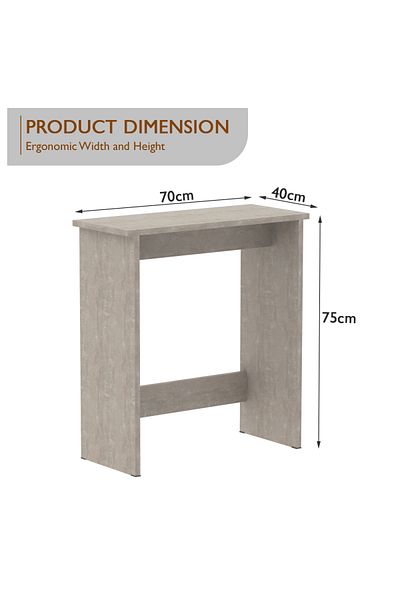 Mahmayi Study Desk with Foot Rest Support, Modern Executive Desks Ideal for Office White Concrete