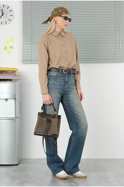 HEQA Cămașă Latte Short Fit