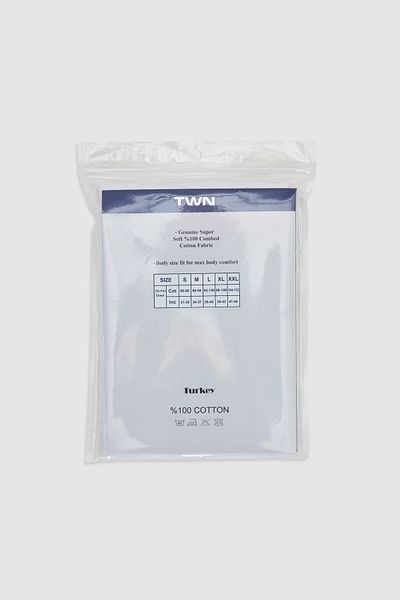 Twn Λευκό Standard Fit Αναπνεύσιμο Απορροφητικό Ιδρώτα 100% Βαμβακερό εσώρουχο 4 τεμαχίων