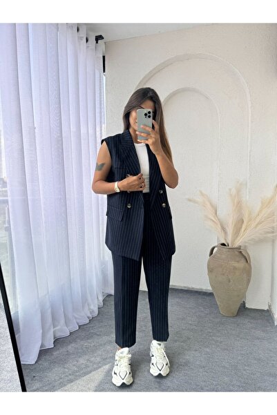 Trend Marfa Atlas Fabric Premium Size Fit ujjatlan kabát mellény szett nadrággal