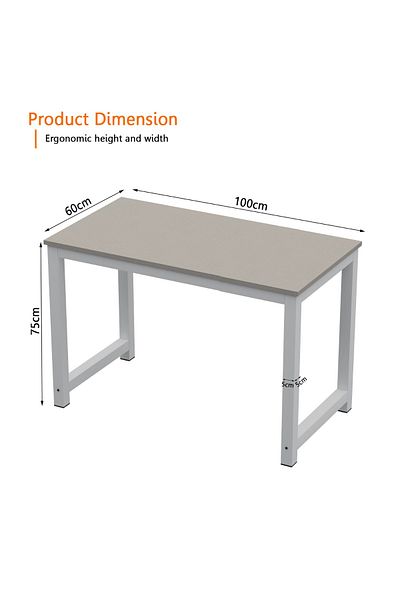 Mahmayi ZCD-24W Modern Study Desk, Modern Executive Desks for Home, Office - Light Grey