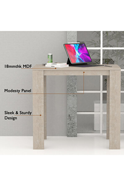 Mahmayi Modern Study Desk Support, Modern Executive Desks Ideal for Office, Home - White Concrete