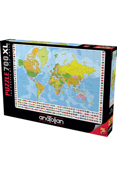 Anatolian Puzzle 700 Piece XL Jigsaw Puzzle - World Political Map 2703