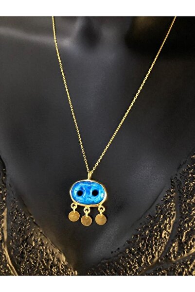 vogutima jewelery&silver by timuçin mavili Kadın Gümüş Kolye - Mardin Süryani Gözü Işıklı Kutuda • Sevgiliye • Eşe • Anneye • Arkadaşa