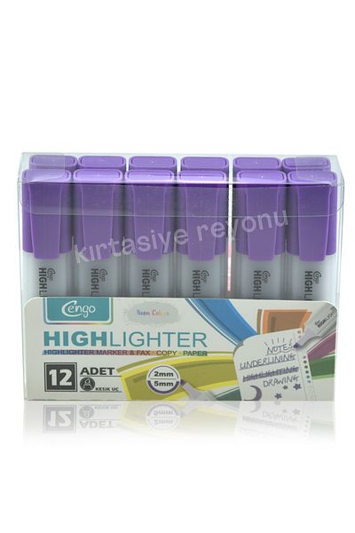 Kids Like Cengo 12 Pieces Single Color Neon Highlighter - Premium Quality