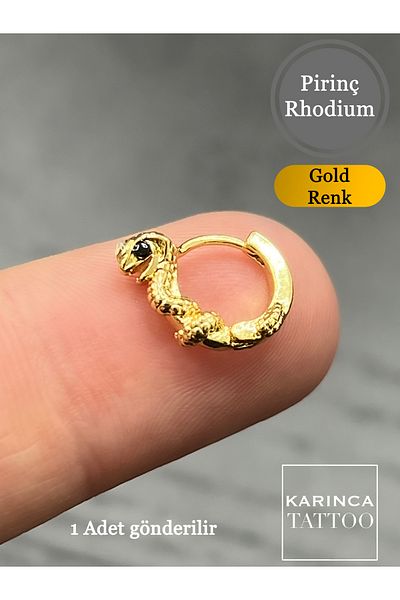 Karınca Piercing Little Snake Brass Rook Forward Helix Snug Daith Earlobe Tragus Piercing Hoop Earring Accessory
