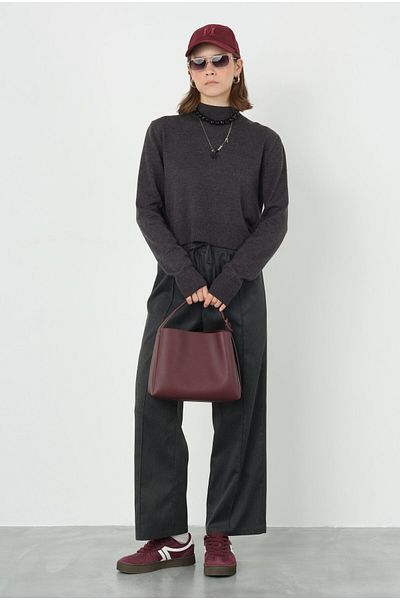 HEQA Pantaloni de culoare antracit cu cusături