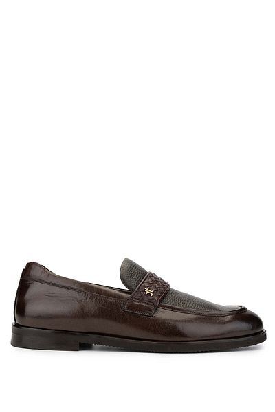 Tamer Tanca Men's Genuine Leather Brown Loafer Shoes