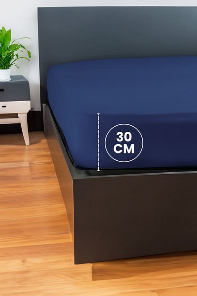 GAMA HOME 100% Cotton Fitted Sheet - 100X200 cm - 30 cm Edge Height - Organic and Comfortable