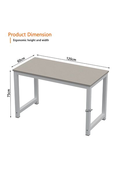 Mahmayi ZCD-25W Modern Study Desk, Modern Executive Desks for Home, Office - Light Grey