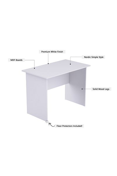 Mahmayi MP1 120x60 Writing Table Without Drawer - White