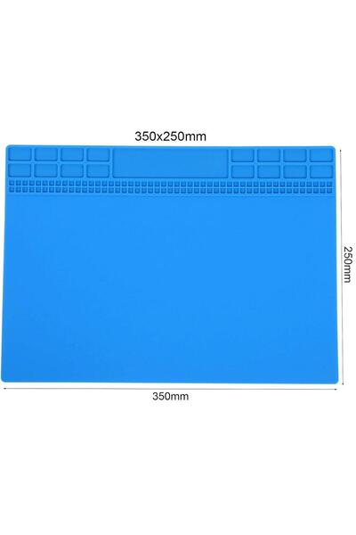 Hatfon Elektronik Silikon Çalışma Tamir Pedi 504 350x250 MM Isıya Dayanıklı Manyetikli