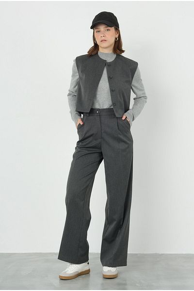 HEQA Vestă Crop Antracit